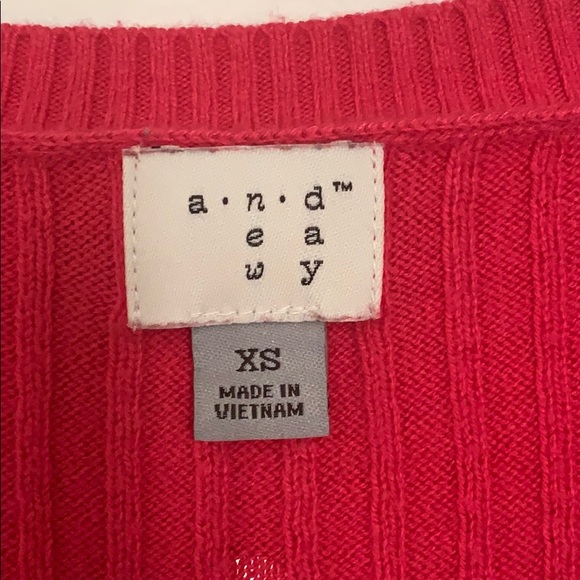 A New Day Brand Hot Pink V-Neck Style Sweater - Picture 3 of 6